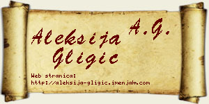 Aleksija Gligić vizit kartica